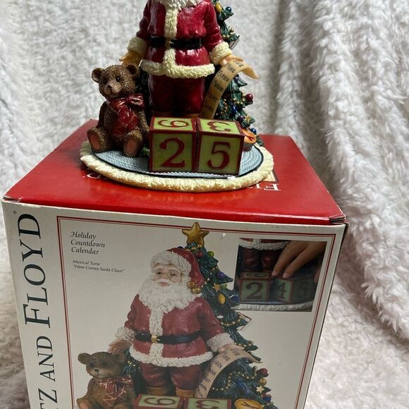 Fitz&Floyd ceramic Holiday countdown Calendar musical tuneHere comes Santa Claus - Picture 5 of 10